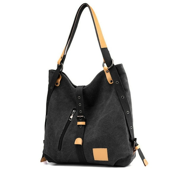 Canvas Tote Bag, iMounTEK Casual Daily Shoulder Hand Bag for Women Girl Teen, Back to School, Black