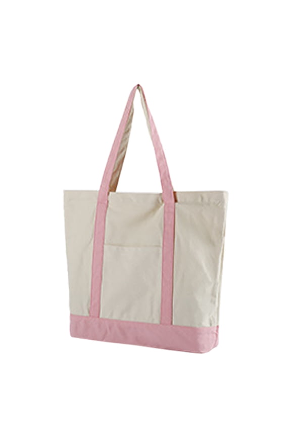 Canvas Tote Bag with Zipper Heavy Duty Reusable Grocery Shopping Bags Utility Picnic Beach Bag for Women