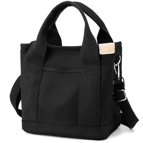 Canvas Tote Bag with Zipper, Lightweight Work & School Shoulder Bag for Women, Large Capacity Reusable Daily Tote