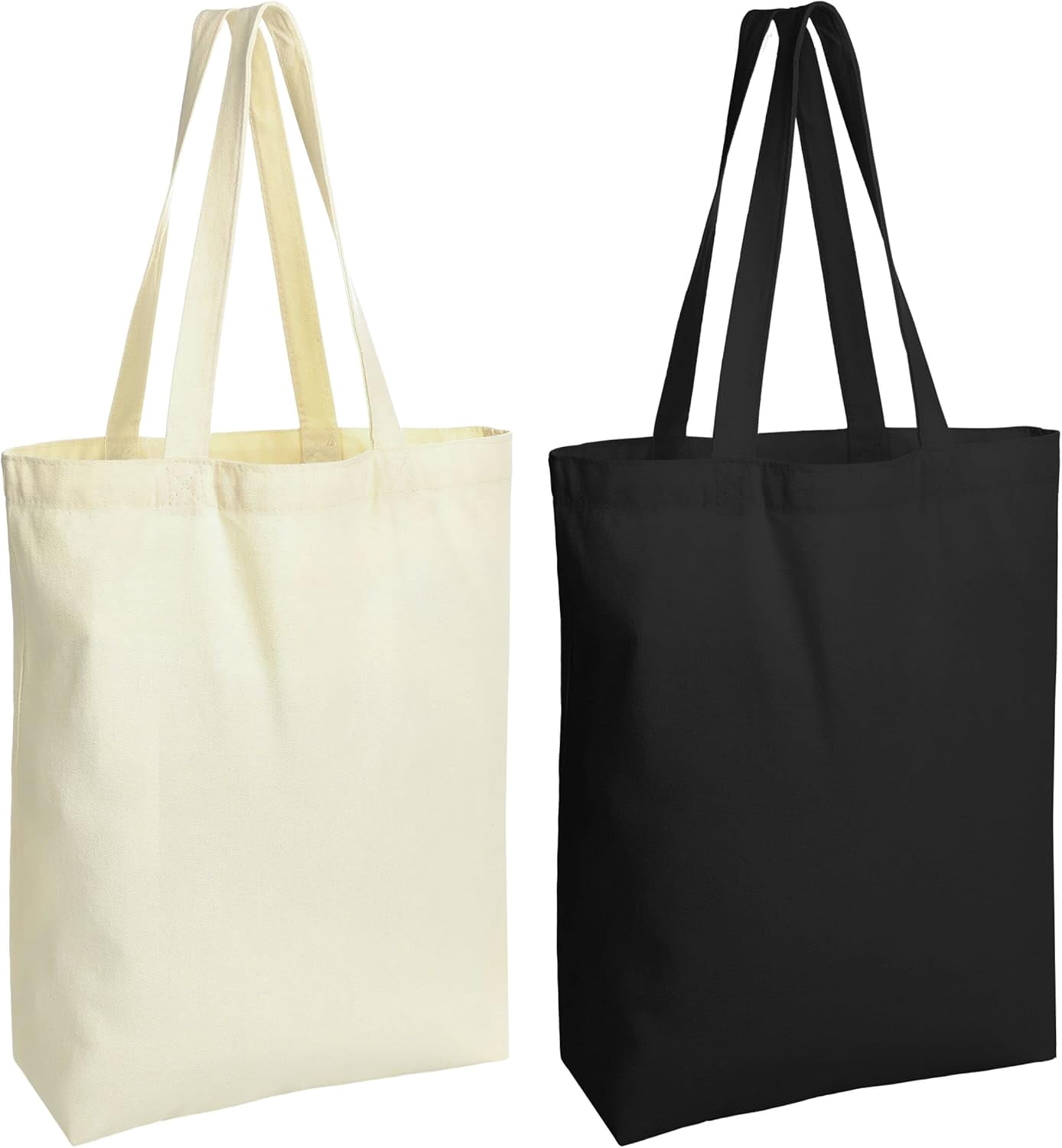 RICHFEG Canvas Tote Bag - Lightweight Reusable Grocery Shopping Bag & Travel Tote
