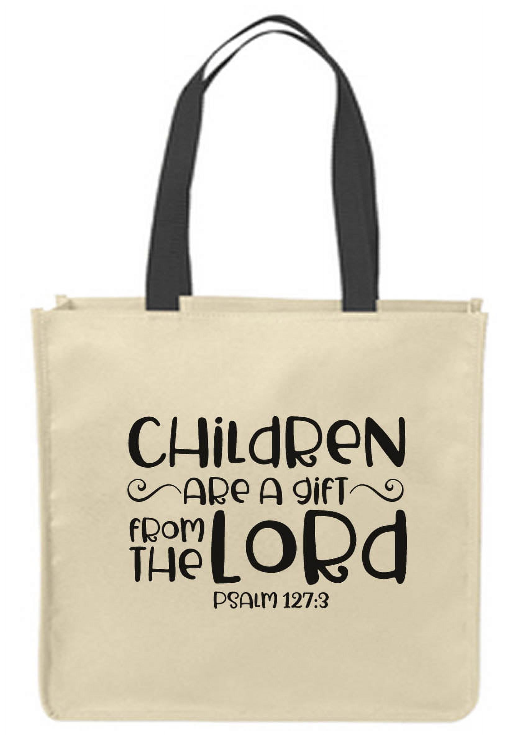 Canvas Tote Bags Children are a gift from the lord psalm bible verse