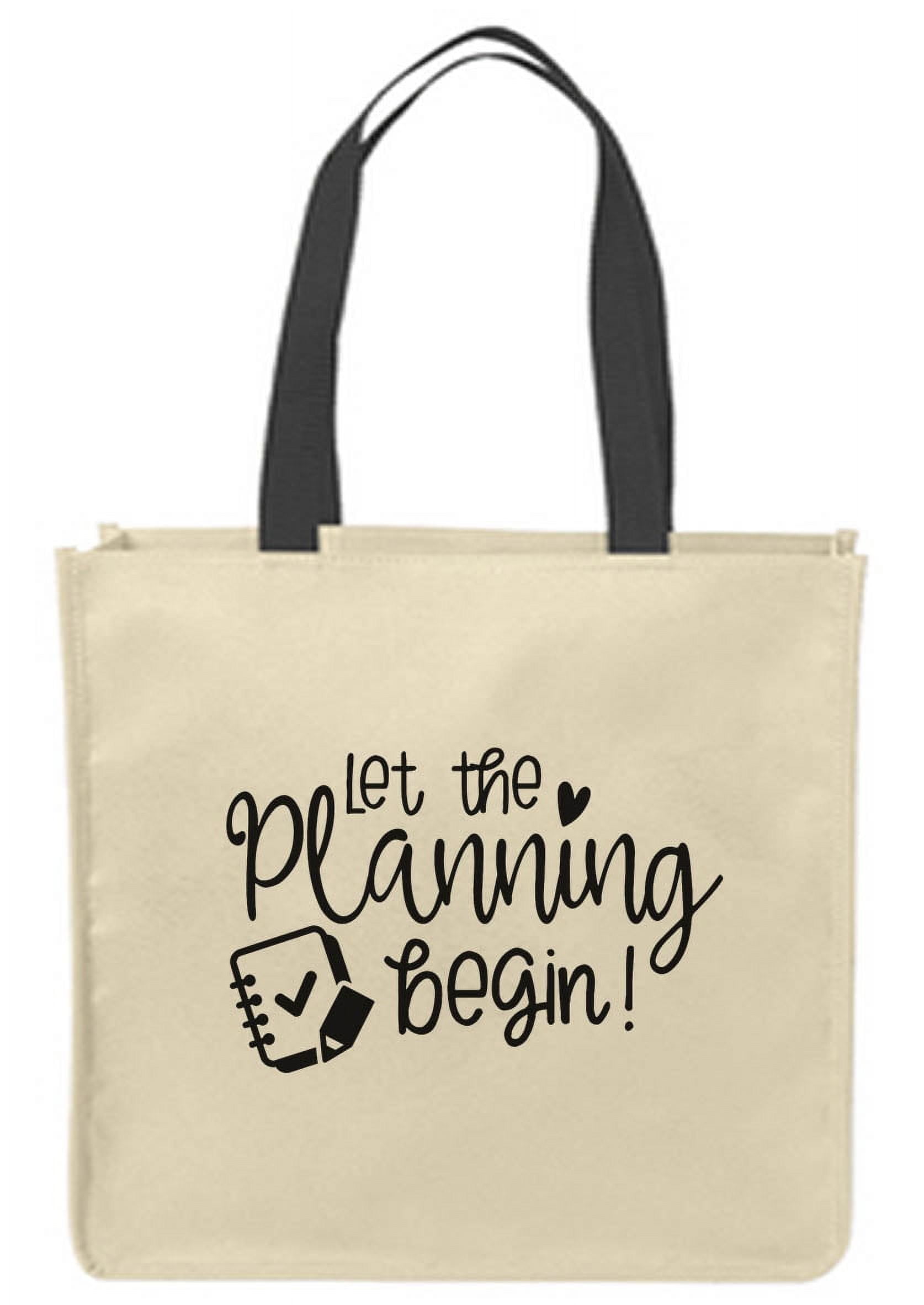 Canvas Tote Bags Let the planning begin heart planner plan