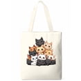 thumbnail image 1 of Canvas Tote Bags,Reusable Grocery Bag Shopping Bags Cute Cartoon Cats Washable Cloth Bags Work Tote Bag for Women Men, 1 of 3