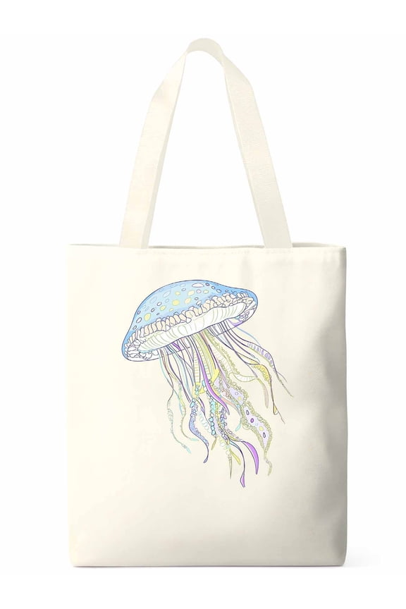 Canvas Tote Bags,Reusable Grocery Bag Shopping Bags Ocean Sea-Jellyfish Washable Cloth Bags Work Tote Bag for Women Men