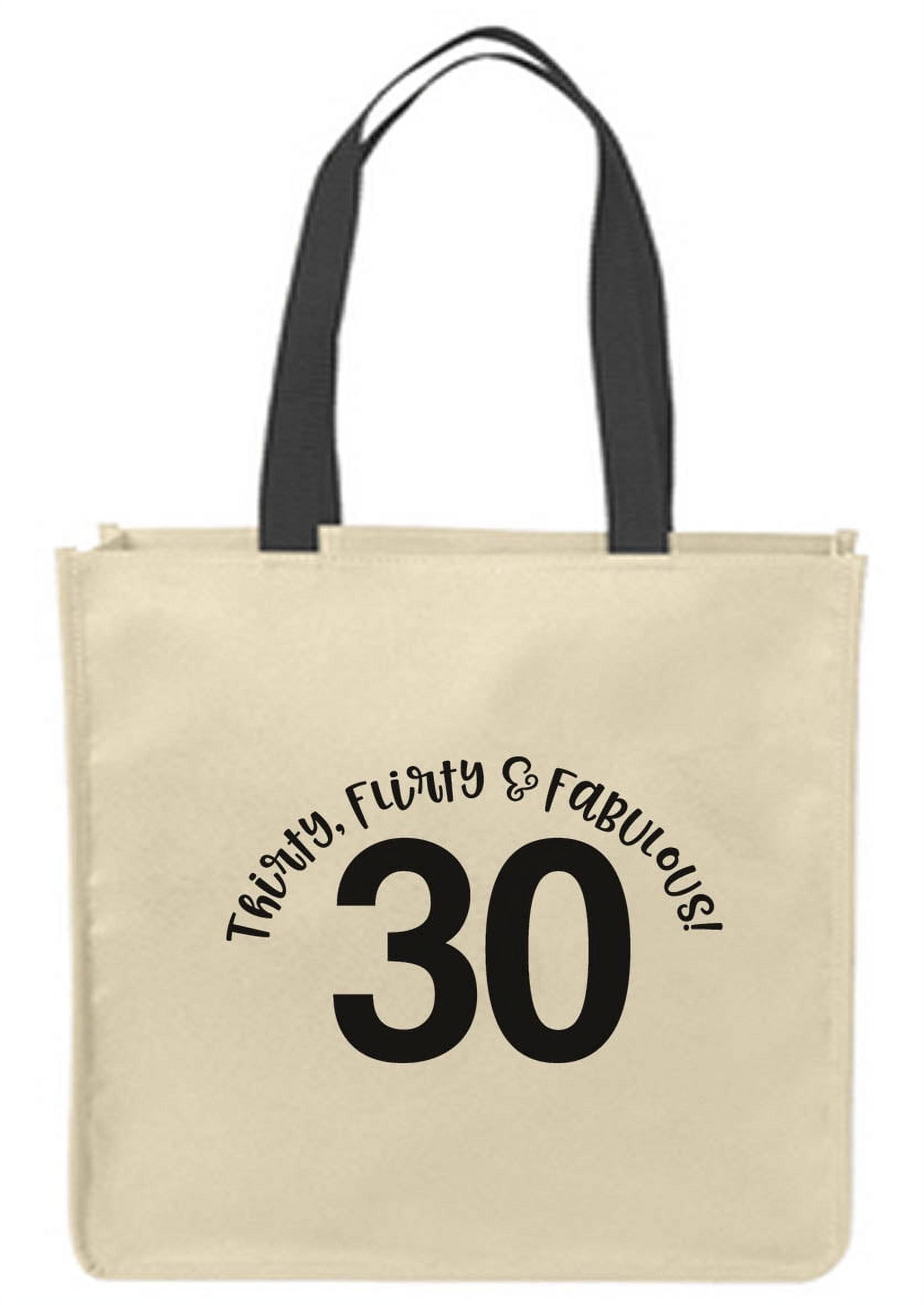 Canvas Tote Bags Thirty flirty & fabulous 30 birthday funny