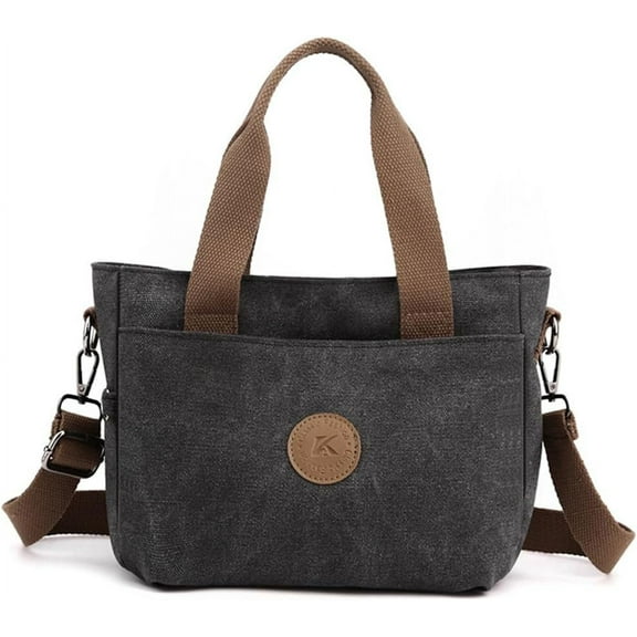 Canvas Tote Handbag for Women - Casual Shoulder Bag with Multiple Pockets