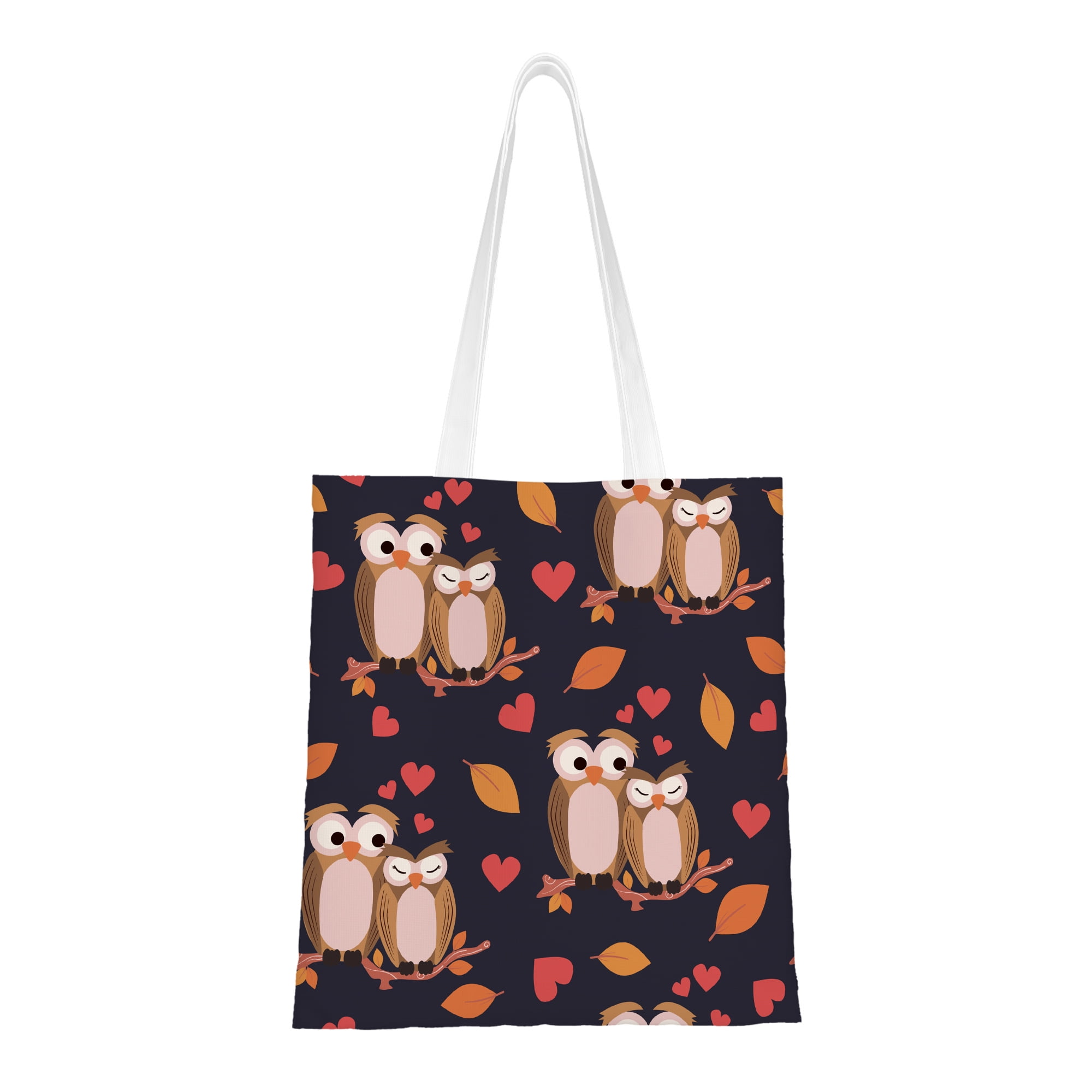 Canvas Tote Shopping Bag Cute Owl Couple In Love Funny Valentine'S Day
