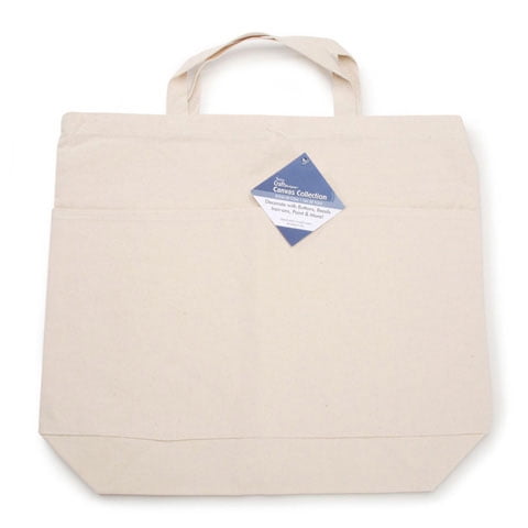 Canvas Utility Tote Bag - Natural Color - 19 x 16-3/4 x 5-1/2 inches