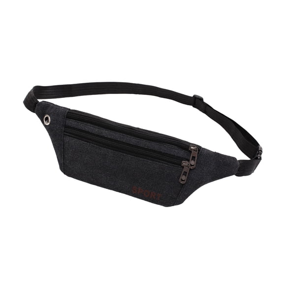 Canvas Waist Pack, Unisex Fanny Pack for Outdoor Running and Hiking, Adjustable Sports Phone Bag for Travel, Cycling, and Daily Use
