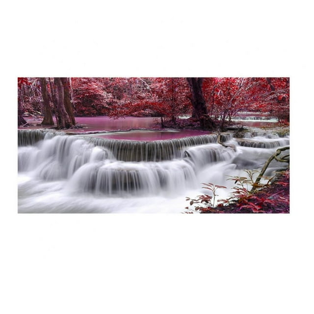 Canvas Wall Art 1 Panel Framed Prints Art Red Waterfall Wall Art Decor
