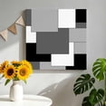 thumbnail image 1 of Canvas Wall Art Abstract Art Canvas Art Print White Black Gray Splice Pictures Wall Decor for Living Room Bedroom Artwork Decorations Stretched Framed Ready to Hang 8"x8", 1 of 9