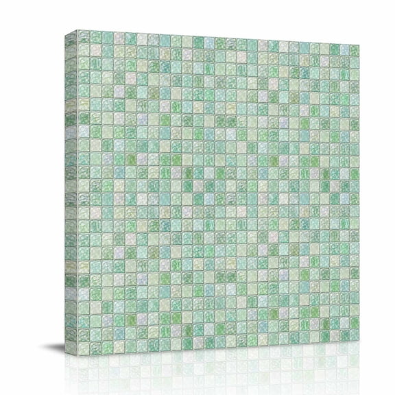 Canvas Wall Art, Abstract Checkered Framed Canvas Prints for Bathroom Desk, Modern Minimalist Grid Geometric Pattern Small Gallery Wrapped Wall Decor for Home Office, Gifts, 8"x8" Ship Next Day