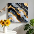 thumbnail image 1 of Canvas Wall Art Abstract Marble Canvas Art Print Black White Gold Gradient Texture Pictures Wall Decor for Living Room Bedroom Artwork Decorations Stretched Framed Ready to Hang 8"x8", 1 of 9
