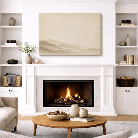 Canvas Wall Art Abstract Misty Mountain Landscape Print for Living Room Decoration - 32"x48"