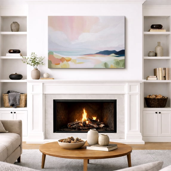 Canvas Wall Art Abstract Pastel Coastal Landscape Print for Living Room ...