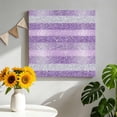 thumbnail image 1 of Canvas Wall Art Abstract Purple Stripe Canvas Art Print White Stripes Sequins Celebration Pictures Wall Decor for Living Room Bedroom Artwork Decorations Stretched Framed Ready to Hang 10"x10", 1 of 9