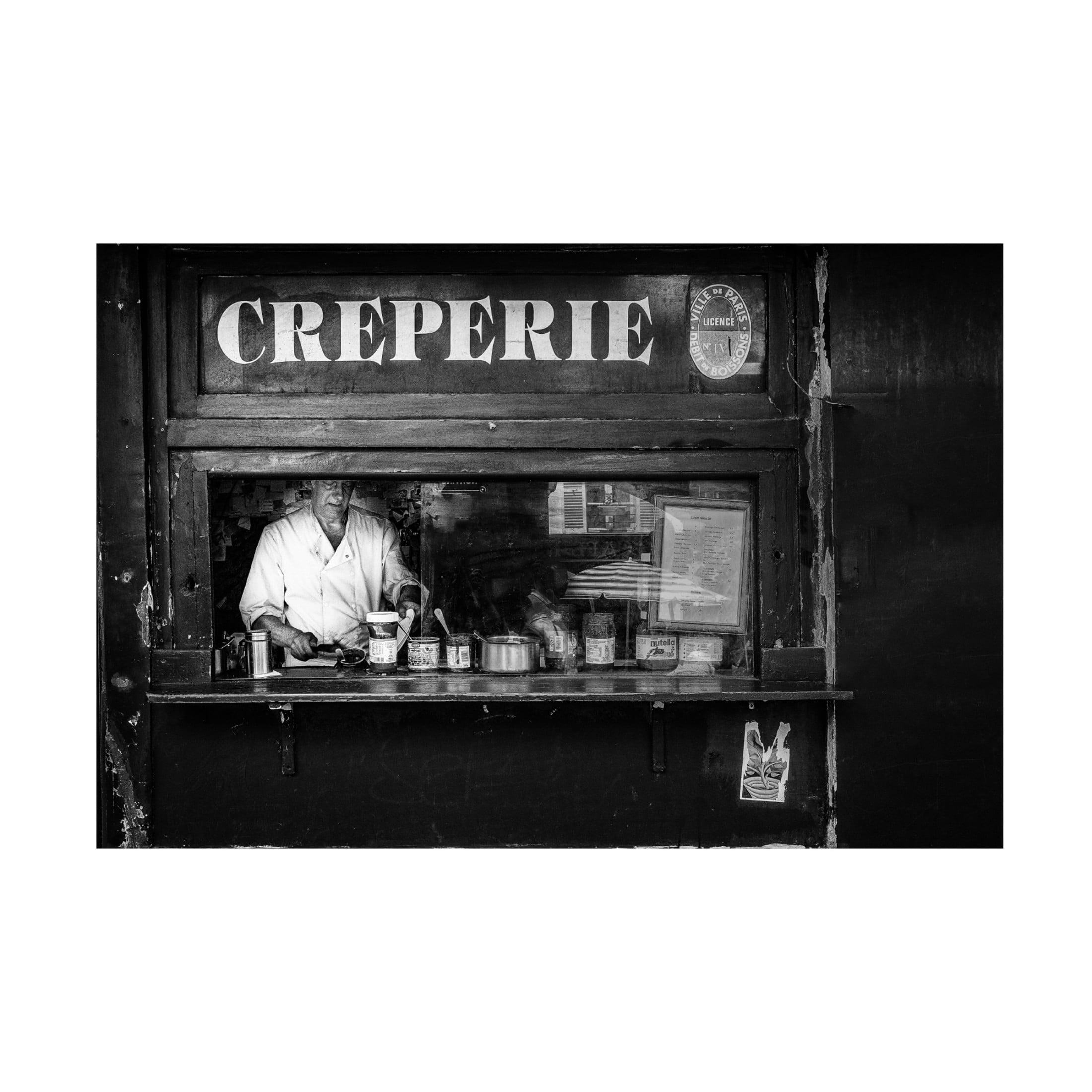 Canvas Wall Art - Adam Dauria 'Creperie Montmartre' Wall Art for Living Room, Bedroom, or Office D?cor by Trademark Fine Art - 47 x 30 Inches