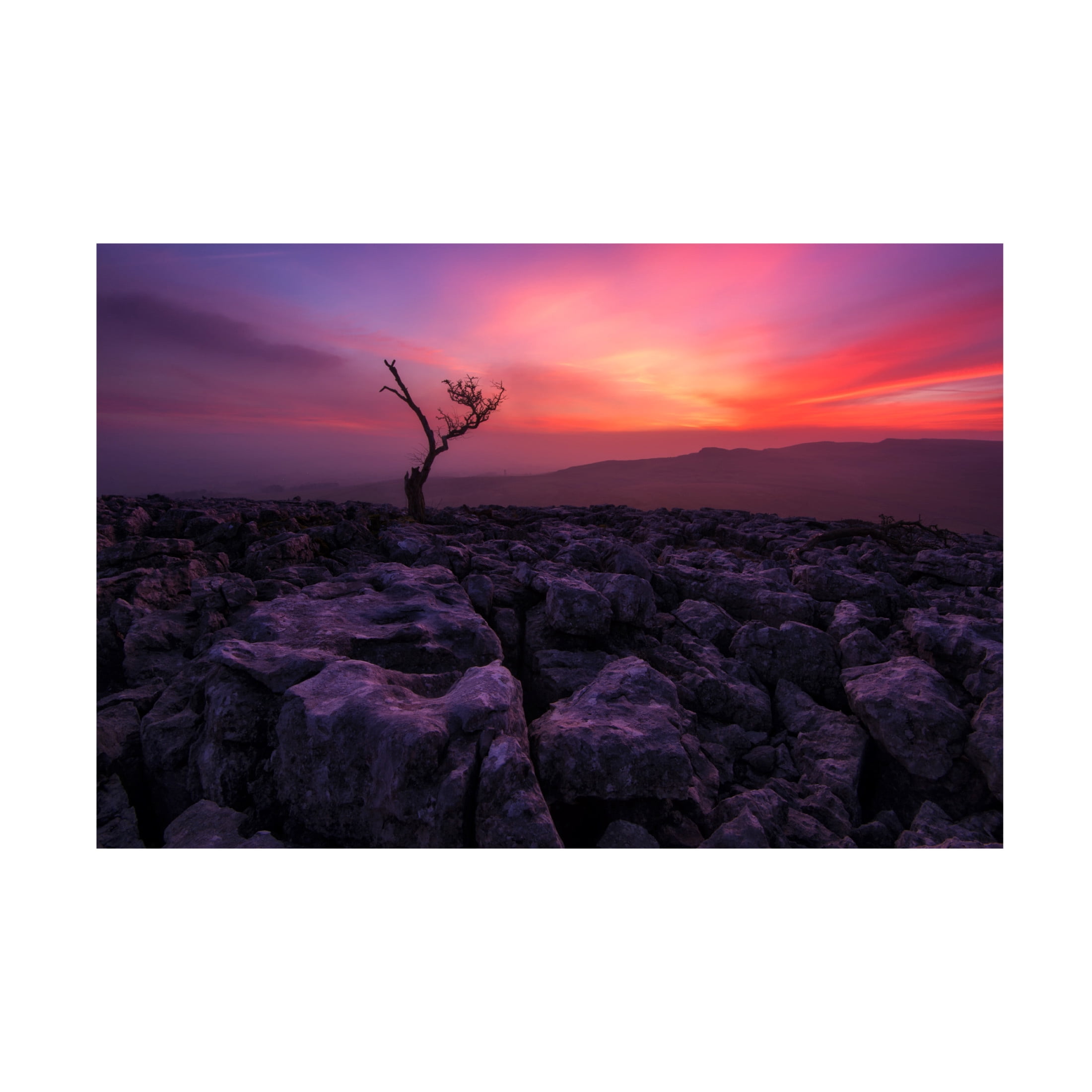 Canvas Wall Art - Adrian B?aszczyk 'Twisleton Scar Glow' Wall Art for Living Room, Bedroom, or Office D?cor by Trademark Fine Art - 24 x 16 Inches