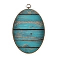 thumbnail image 1 of Canvas Wall Art Aged Wooden Planks Bold Blue Hue Contrasting Wood Grain Natural Oval Framed Canvas Prints Vintage Wall Hanging Decor for Home Office Decorations 8.6"x11.4", 1 of 7