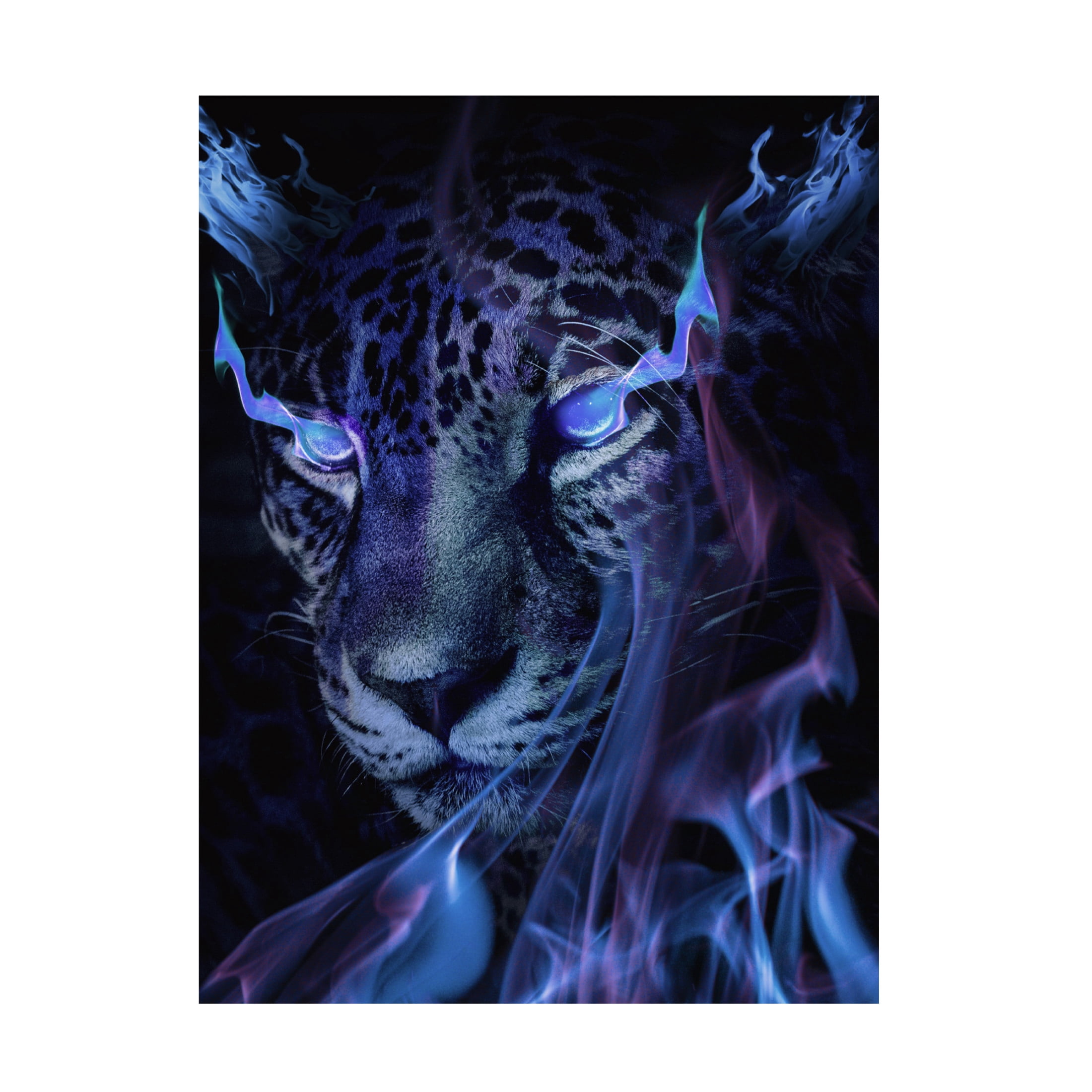 Canvas Wall Art - Al Barizi 'Mystical Tiger Darkness' Wall Art for Living Room, Bedroom, or Office D?cor by Trademark Fine Art - 35 x 47 Inches