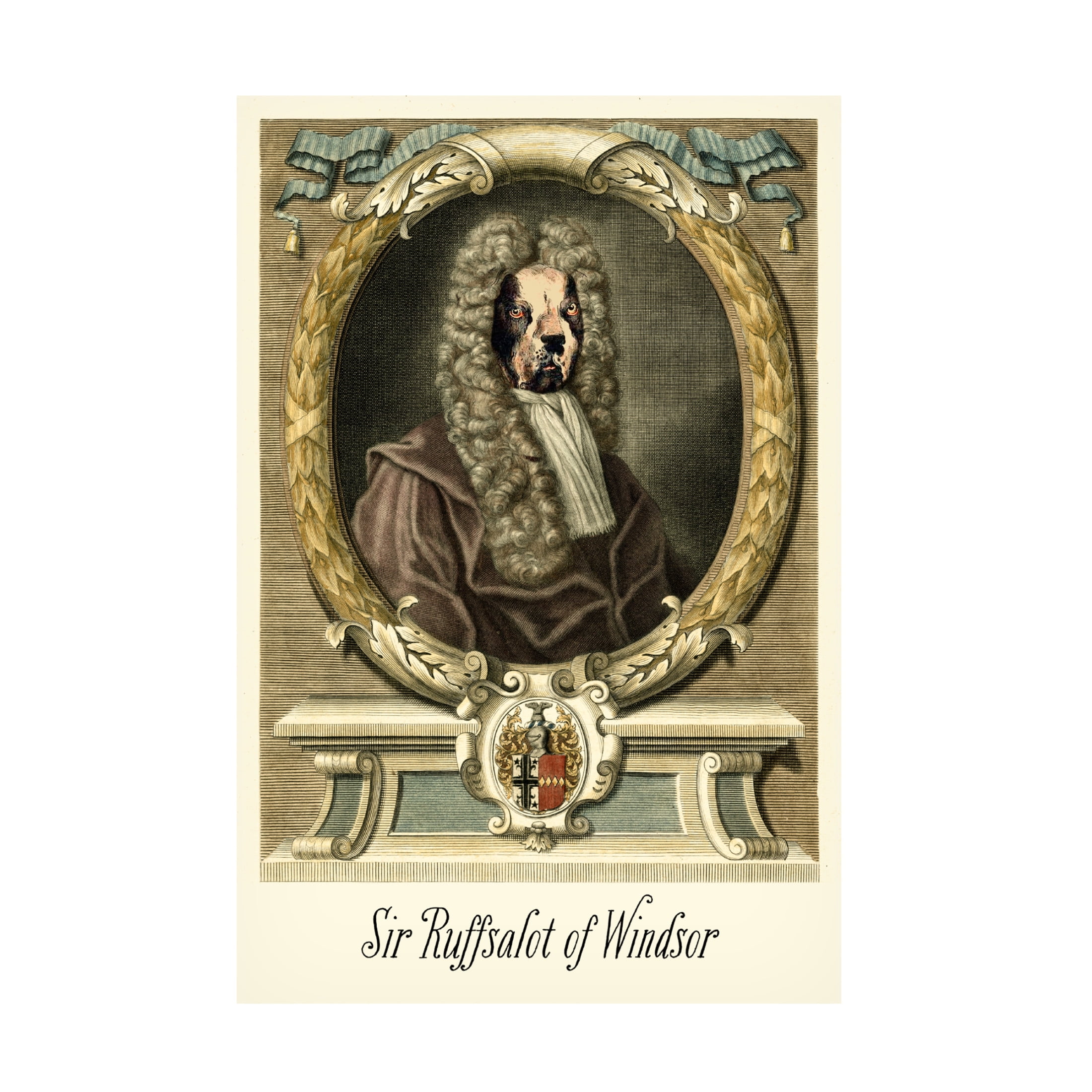 Canvas Wall Art - Alicia Longley 'Royal Dog Portrait I' Wall Art for Living Room, Bedroom, or Office Décor by Trademark Fine Art - 30 x 47 Inches