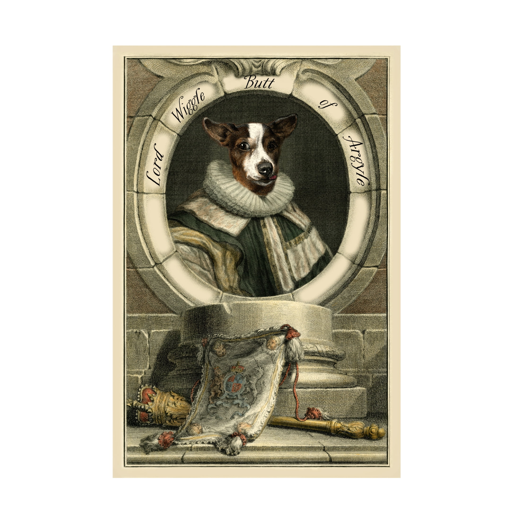 Canvas Wall Art - Alicia Longley 'Royal Dog Portrait IV' Wall Art for Living Room, Bedroom, or Office Décor by Trademark Fine Art - 30 x 47 Inches