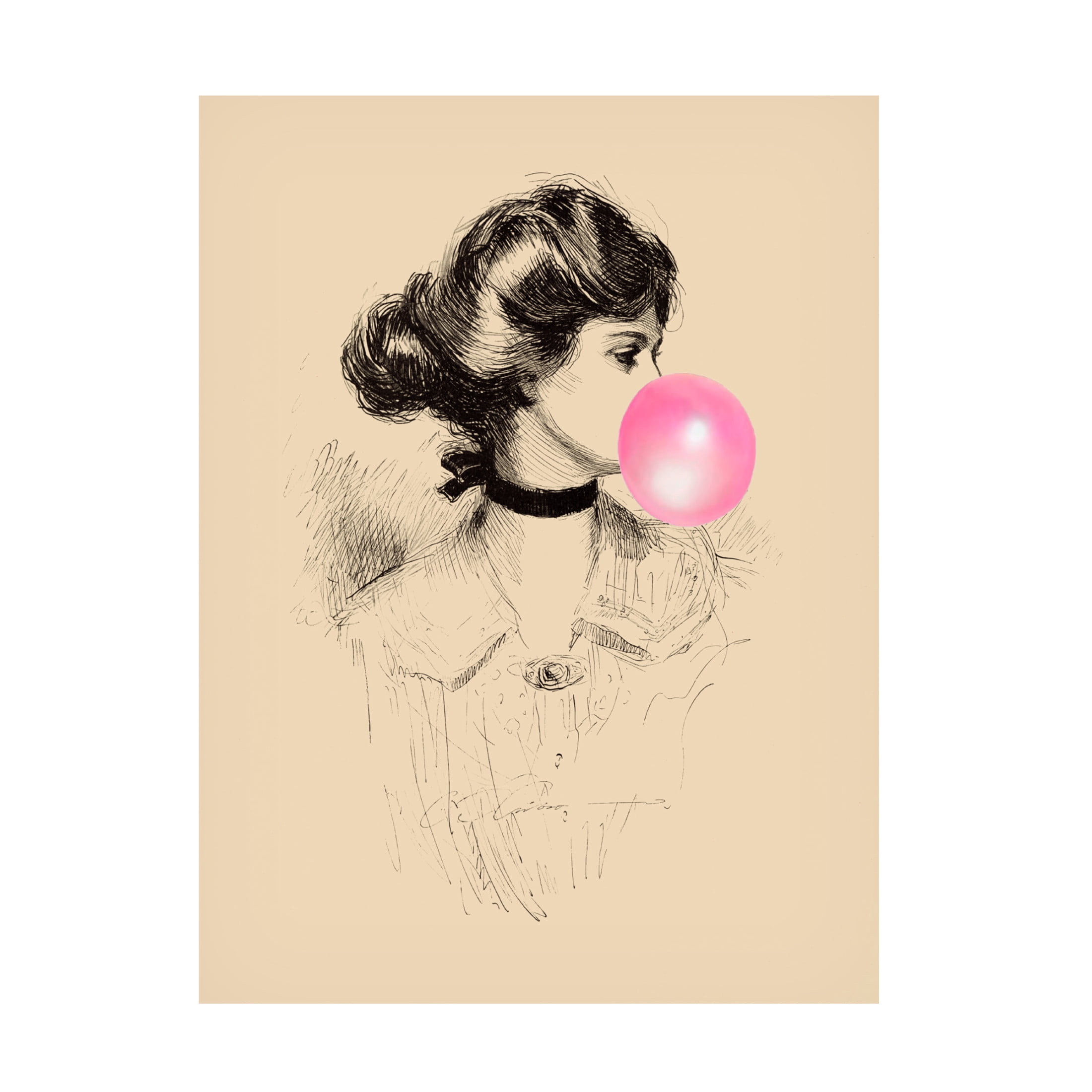 Canvas Wall Art - Alicia Longley 'Victorian Ladies Misbehaving I' Wall Art for Living Room, Bedroom, or Office Décor by Trademark Fine Art - 35 x 47 Inches