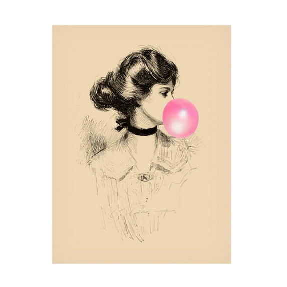 Canvas Wall Art - Alicia Longley 'Victorian Ladies Misbehaving I' Wall Art for Living Room, Bedroom, or Office Décor by Trademark Fine Art - 35 x 47 Inches