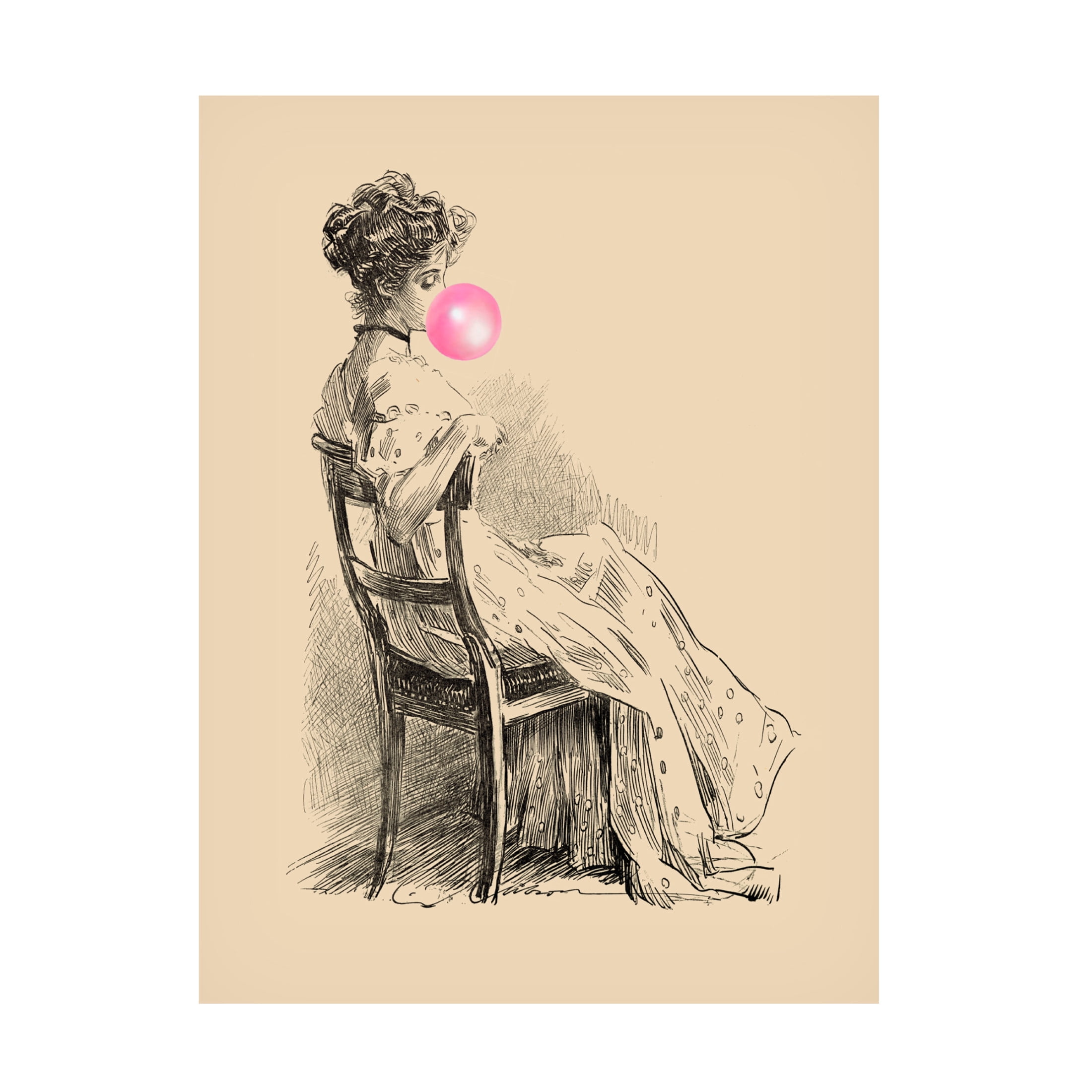 Canvas Wall Art - Alicia Longley 'Victorian Ladies Misbehaving III' Wall Art for Living Room, Bedroom, or Office Décor by Trademark Fine Art - 18 x 24 Inches