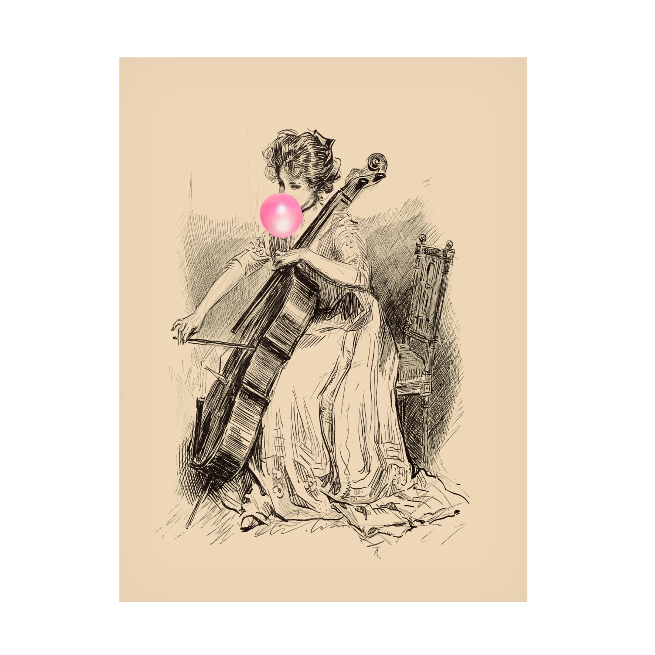 Canvas Wall Art - Alicia Longley 'Victorian Ladies Misbehaving IV' Wall Art for Living Room, Bedroom, or Office Décor by Trademark Fine Art - 18 x 24 Inches