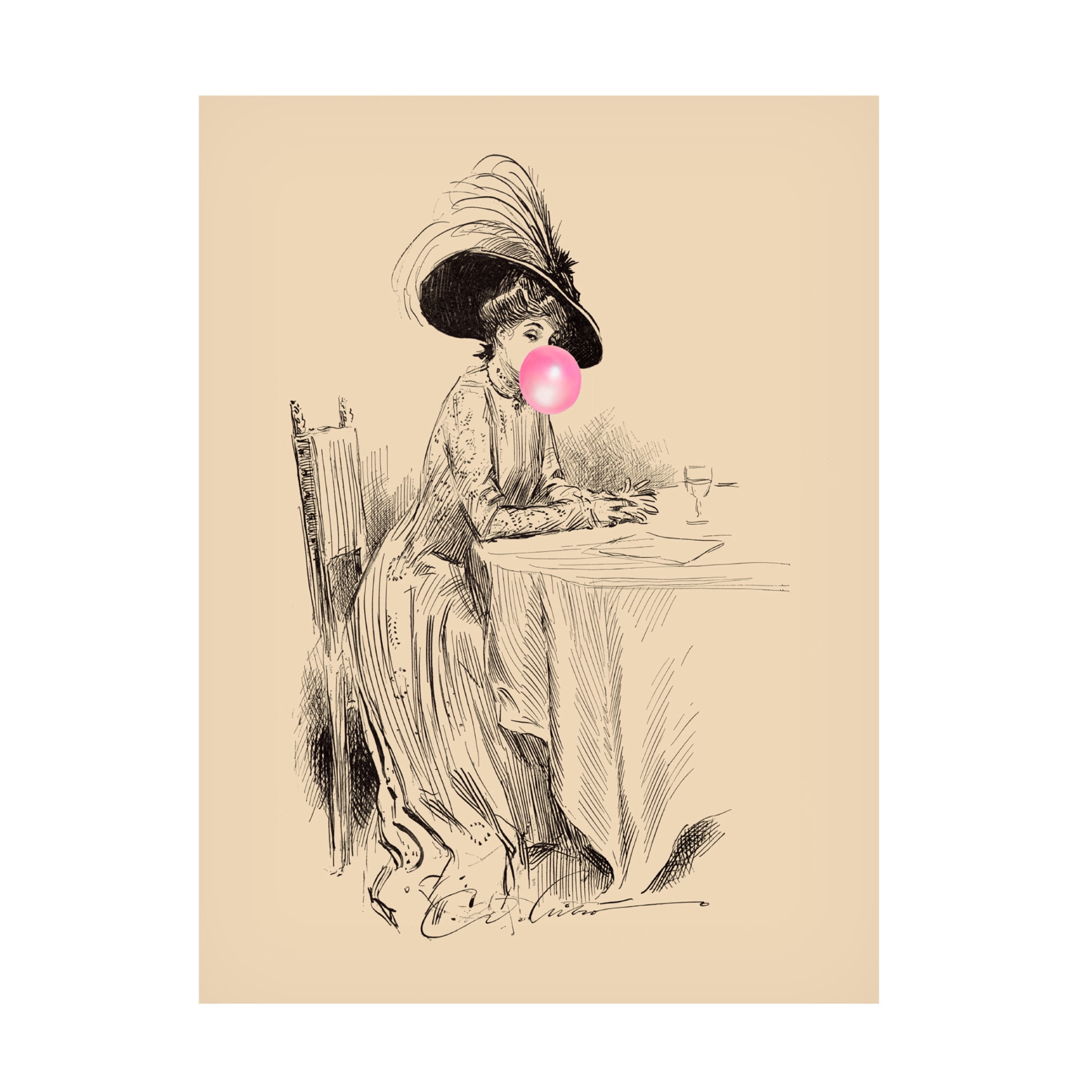 Canvas Wall Art - Alicia Longley 'Victorian Ladies Misbehaving V' Wall Art for Living Room, Bedroom, or Office Décor by Trademark Fine Art - 18 x 24 Inches