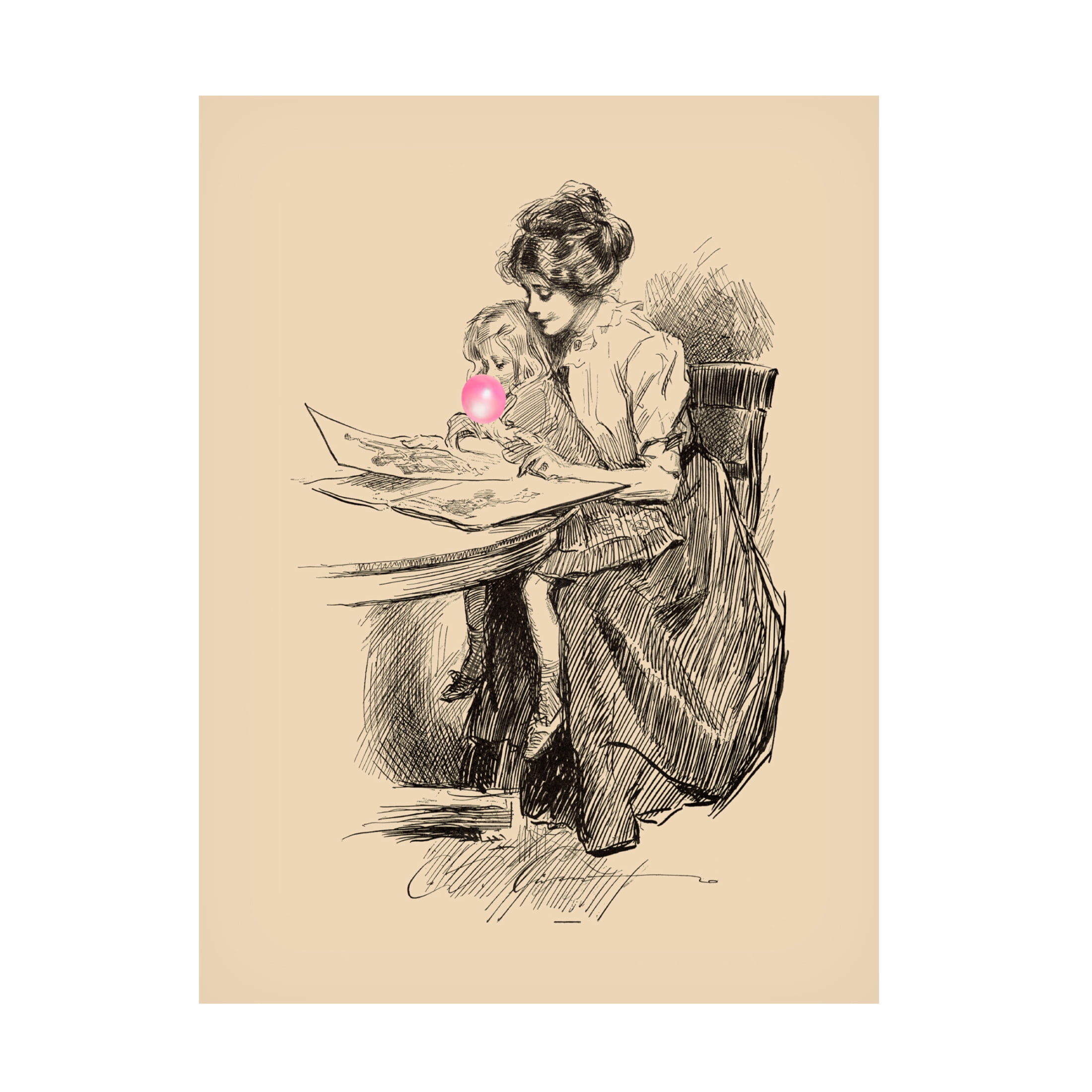 Canvas Wall Art - Alicia Longley 'Victorian Ladies Misbehaving VI' Wall Art for Living Room, Bedroom, or Office Décor by Trademark Fine Art - 18 x 24 Inches