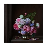 Canvas Wall Art - Alina Lankina 'Arranged Floral' Wall Art for Living Room, Bedroom, or Office Décor by Trademark Fine Art - 14 x 14 Inches