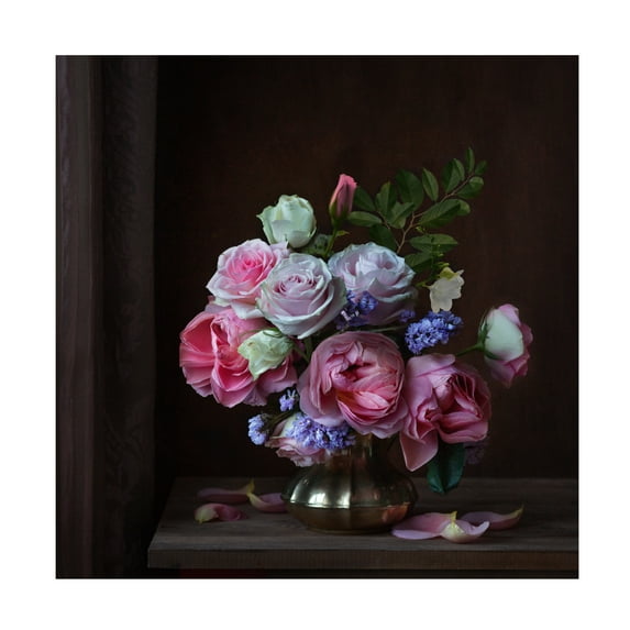 Canvas Wall Art - Alina Lankina 'Arranged Floral' Wall Art for Living Room, Bedroom, or Office Décor by Trademark Fine Art - 24 x 24 Inches
