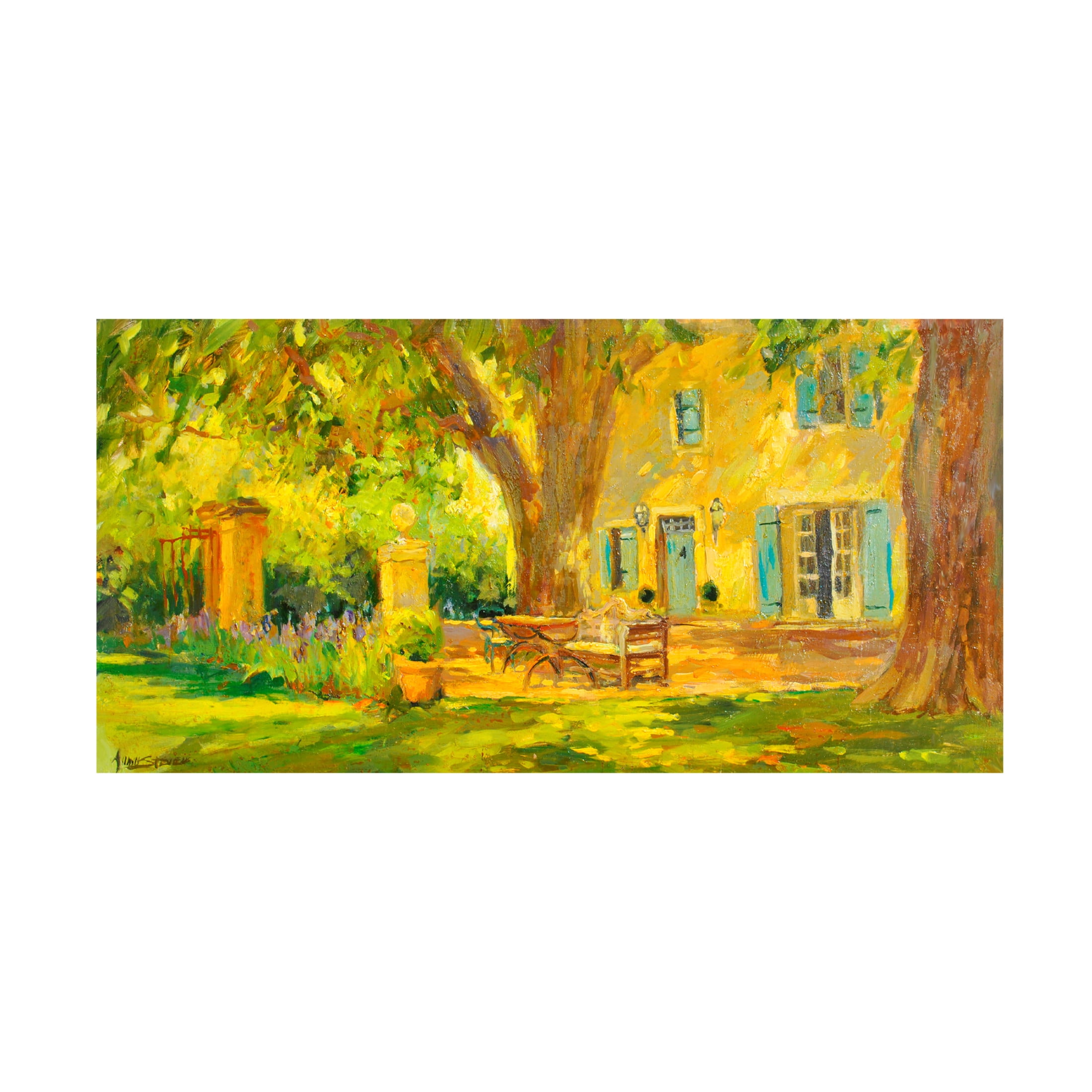Canvas Wall Art - Allayn Stevens 'The Italian Villa' Wall Art for Living Room, Bedroom, or Office Décor by Trademark Fine Art - 19 x 10 Inches