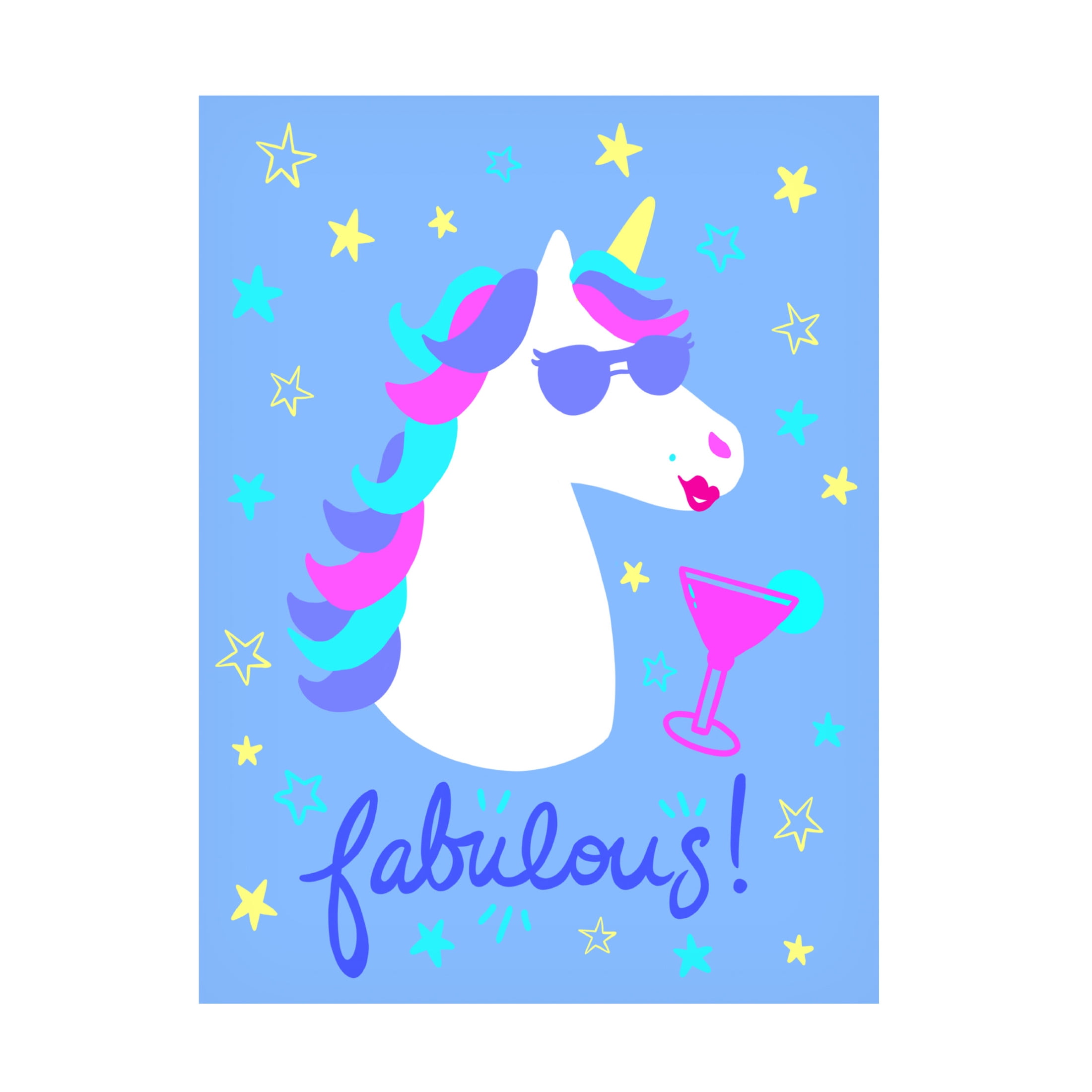 Canvas Wall Art - Alvina Kwong 'Unicorn Fabulous' Wall Art for Living Room, Bedroom, or Office Décor by Trademark Fine Art - 35 x 47 Inches