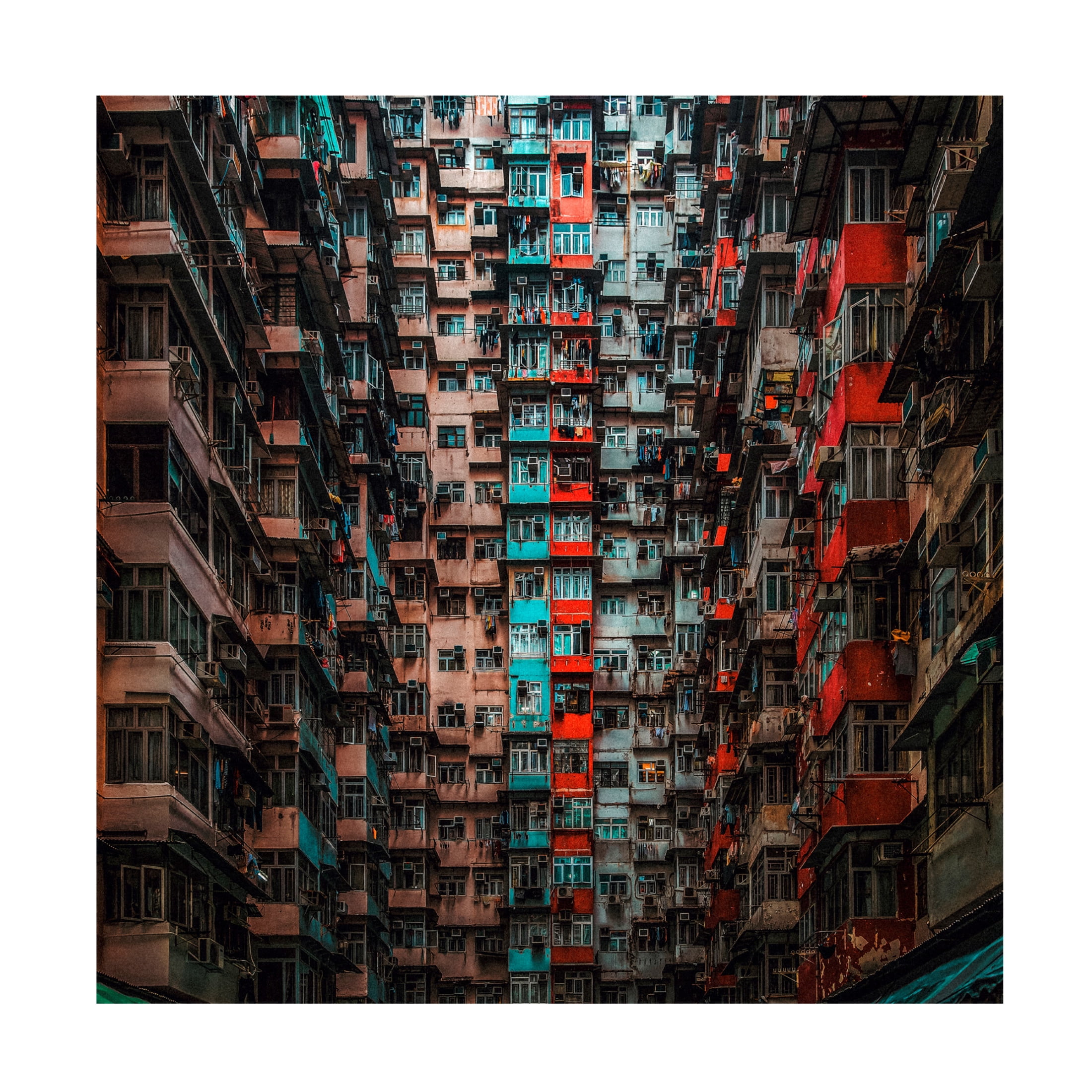 Canvas Wall Art - An Poto 'Apartments In Hong Kong' Wall Art for Living Room, Bedroom, or Office D?cor by Trademark Fine Art - 24 x 24 Inches