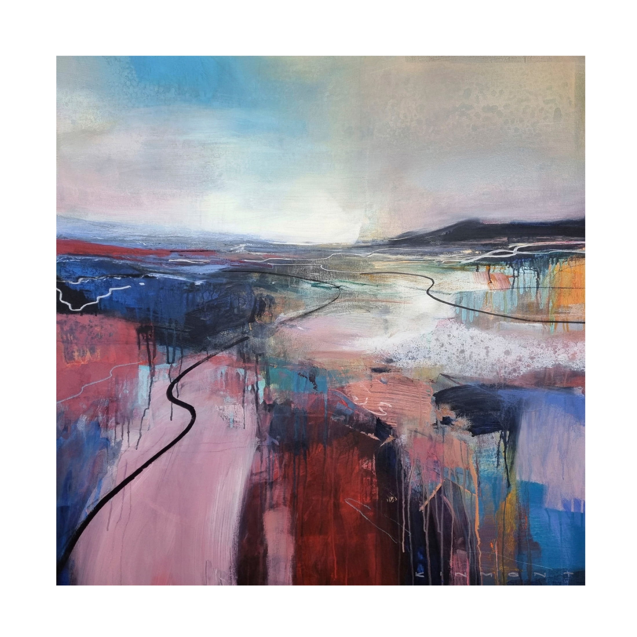 Canvas Wall Art - Andrew Kinmont 'I Will Meet You On The Estuary' Wall Art for Living Room, Bedroom, or Office Décor by Trademark Fine Art - 35 x 35 Inches