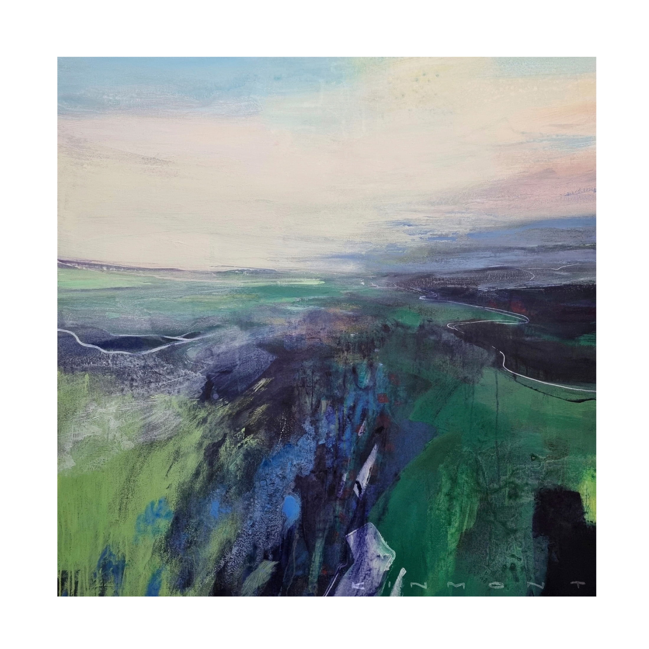 Canvas Wall Art - Andrew Kinmont 'Viridescent Valley 1' Wall Art for Living Room, Bedroom, or Office Décor by Trademark Fine Art - 14 x 14 Inches