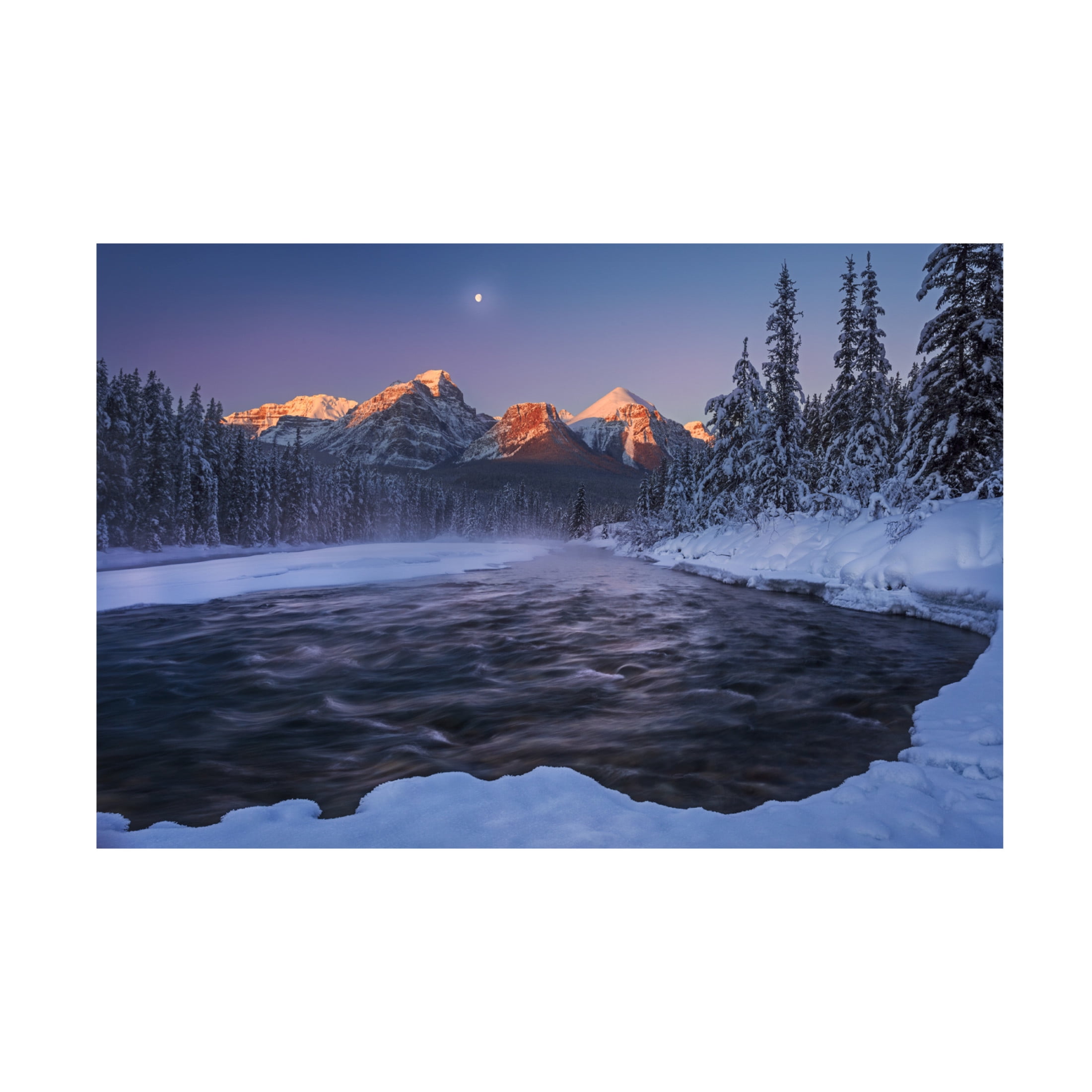 Canvas Wall Art - Andy Hu 'Winter Canadian Rockies' Wall Art for Living Room, Bedroom, or Office Décor by Trademark Fine Art - 19 x 12 Inches