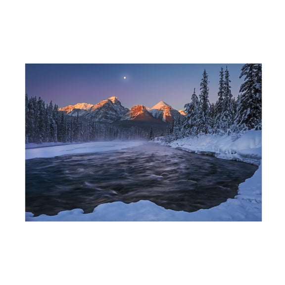 Canvas Wall Art - Andy Hu 'Winter Canadian Rockies' Wall Art for Living Room, Bedroom, or Office Décor by Trademark Fine Art - 24 x 16 Inches