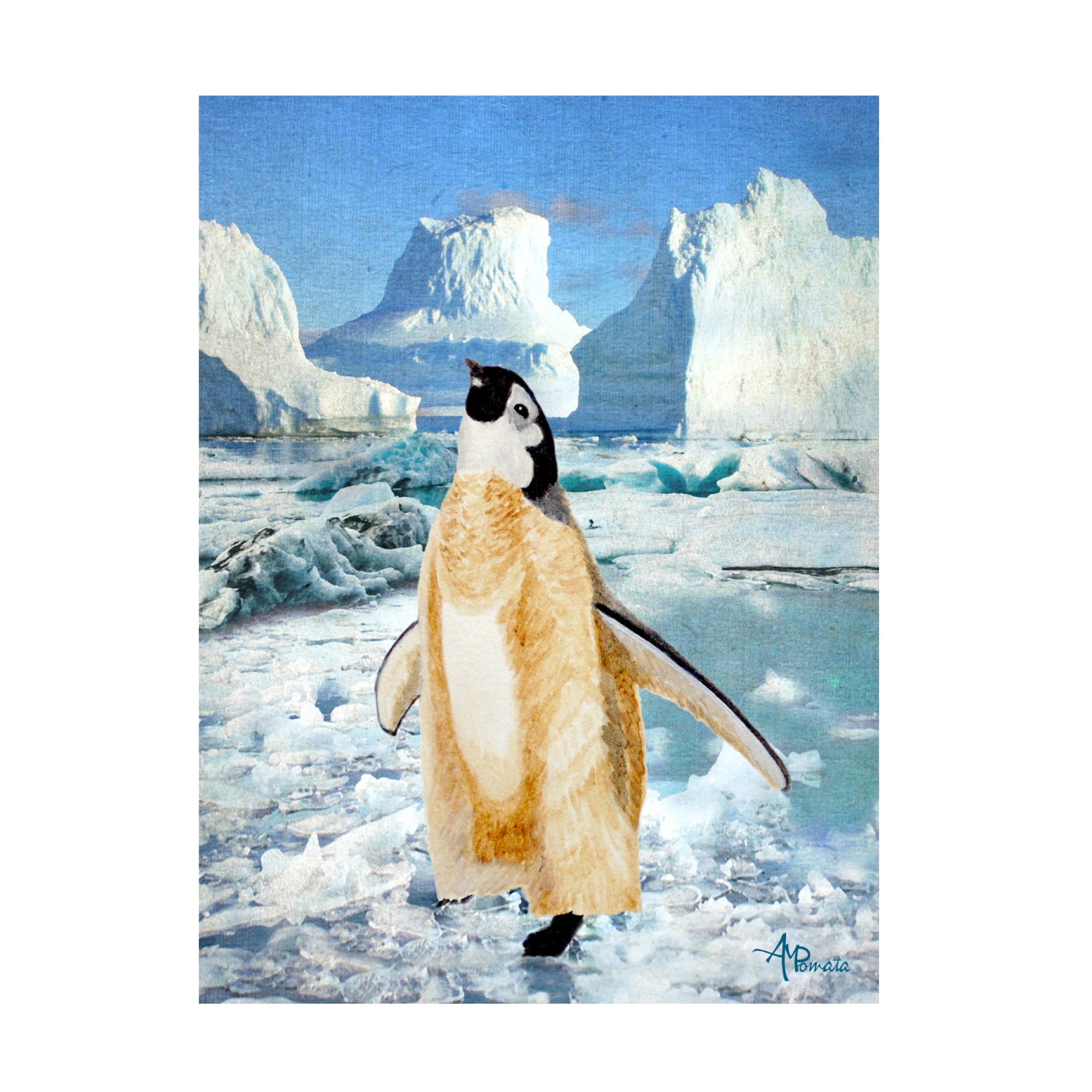 Canvas Wall Art - Angeles M. Pomata 'Penguin Chick In The Arctic' Wall Art for Living Room, Bedroom, or Office D?cor by Trademark Fine Art - 35 x 47 Inches