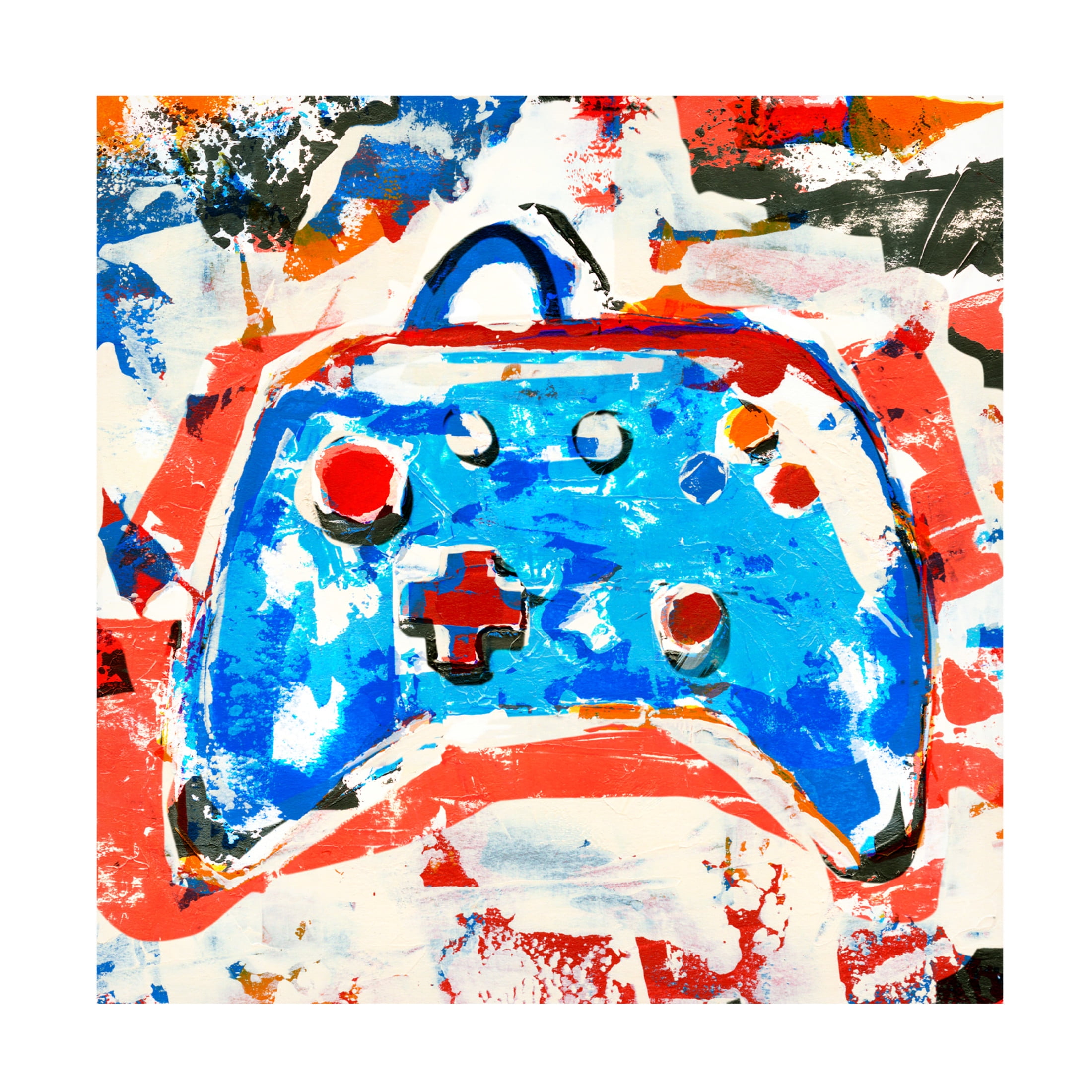 Canvas Wall Art - Annie Warren 'Bold Gamer I' Wall Art for Living Room, Bedroom, or Office Décor by Trademark Fine Art - 35 x 35 Inches