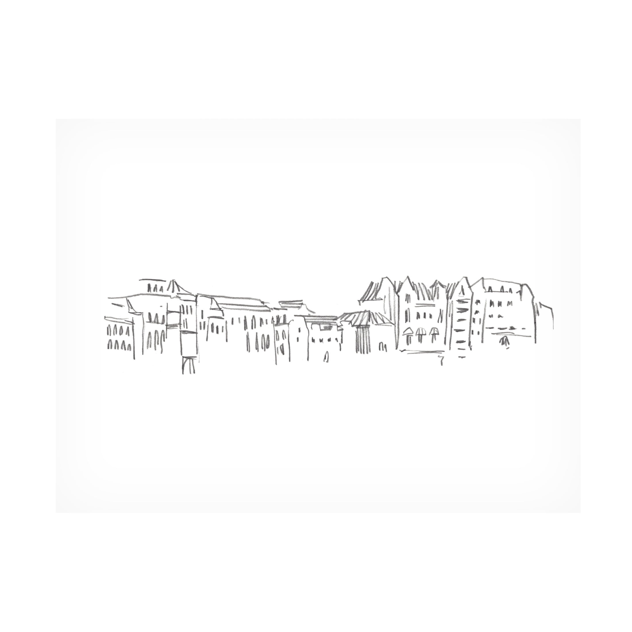 Canvas Wall Art - Annie Warren 'Travel Sketch II' Wall Art for Living Room, Bedroom, or Office Décor by Trademark Fine Art - 47 x 35 Inches