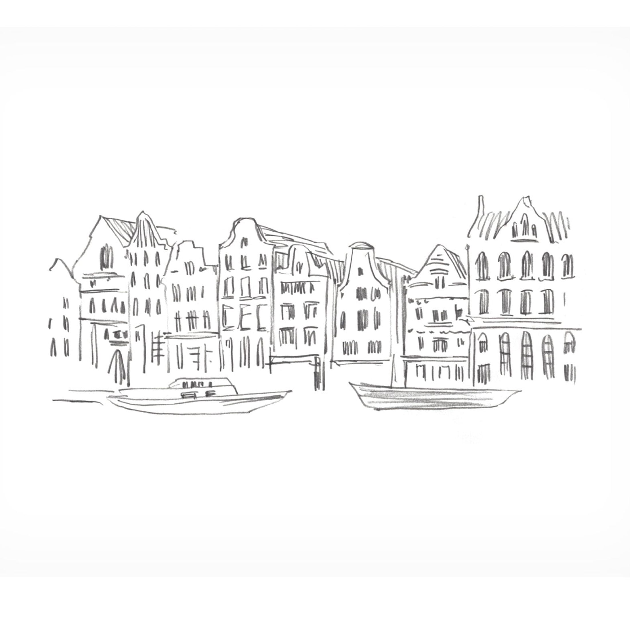 Canvas Wall Art - Annie Warren 'Travel Sketch III' Wall Art for Living Room, Bedroom, or Office Décor by Trademark Fine Art - 32 x 24 Inches
