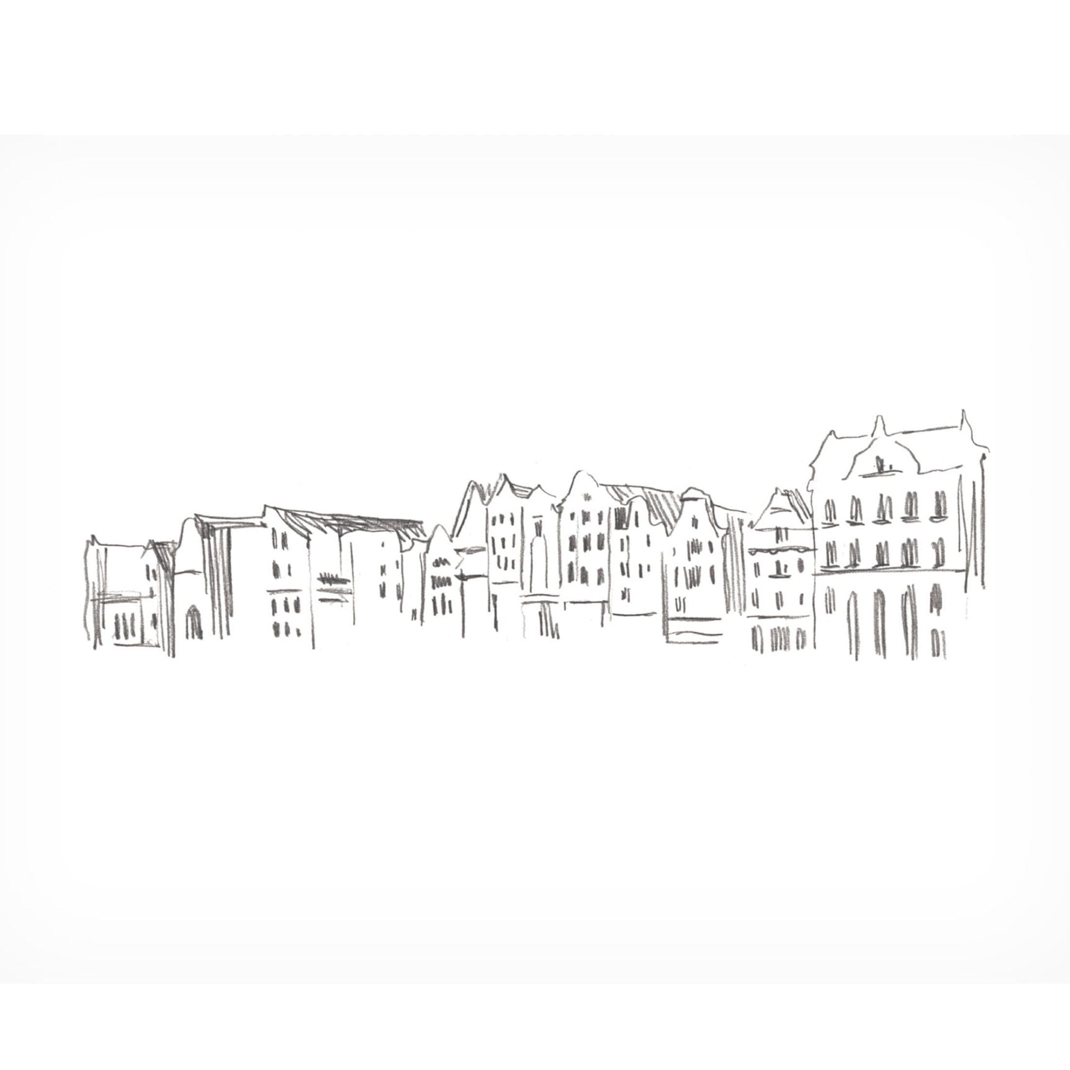 Canvas Wall Art - Annie Warren 'Travel Sketch IV' Wall Art for Living Room, Bedroom, or Office Décor by Trademark Fine Art - 19 x 19 Inches