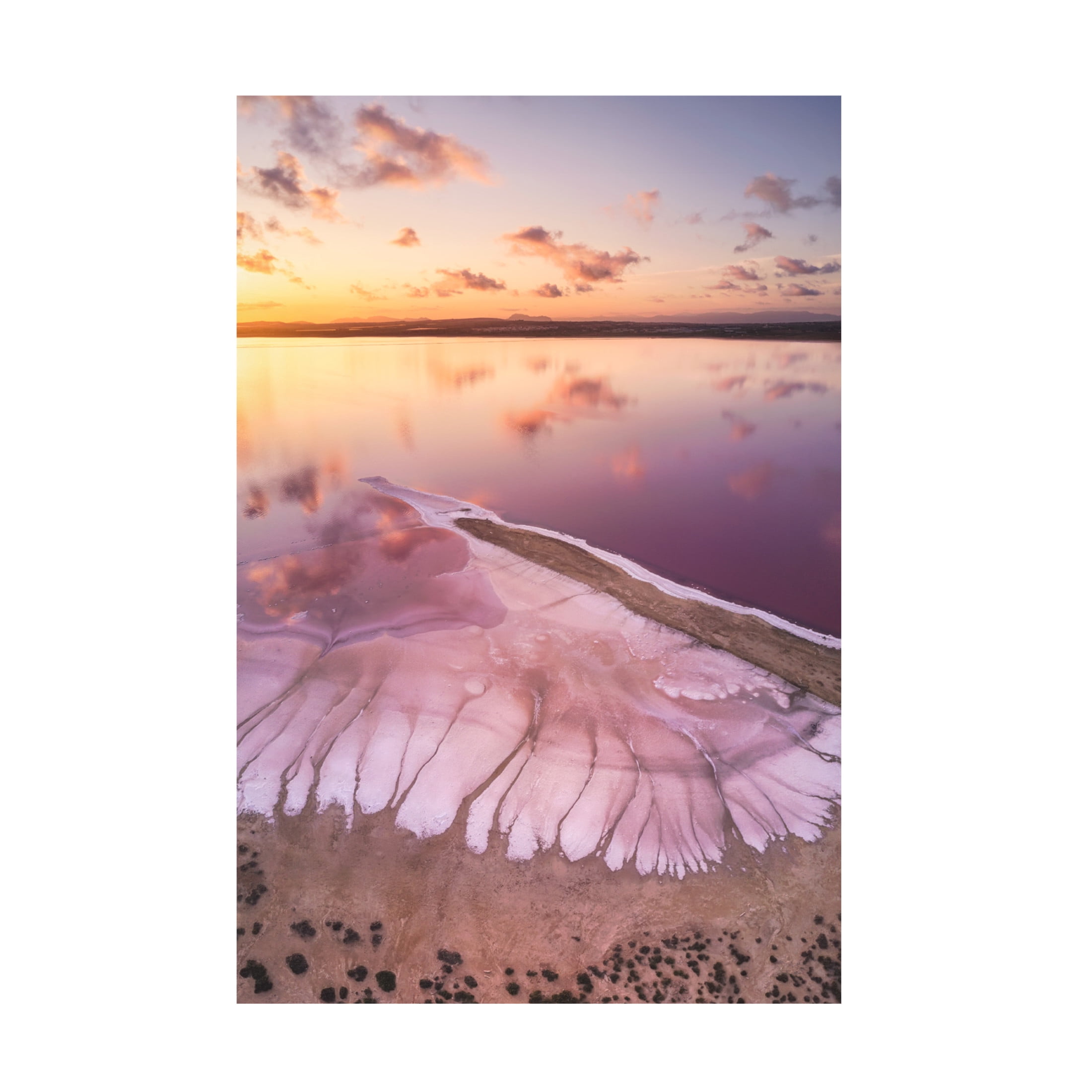 Canvas Wall Art - Antonio Carrillo Lopez 'Pink Lake' Wall Art for Living Room, Bedroom, or Office D?cor by Trademark Fine Art - 30 x 47 Inches