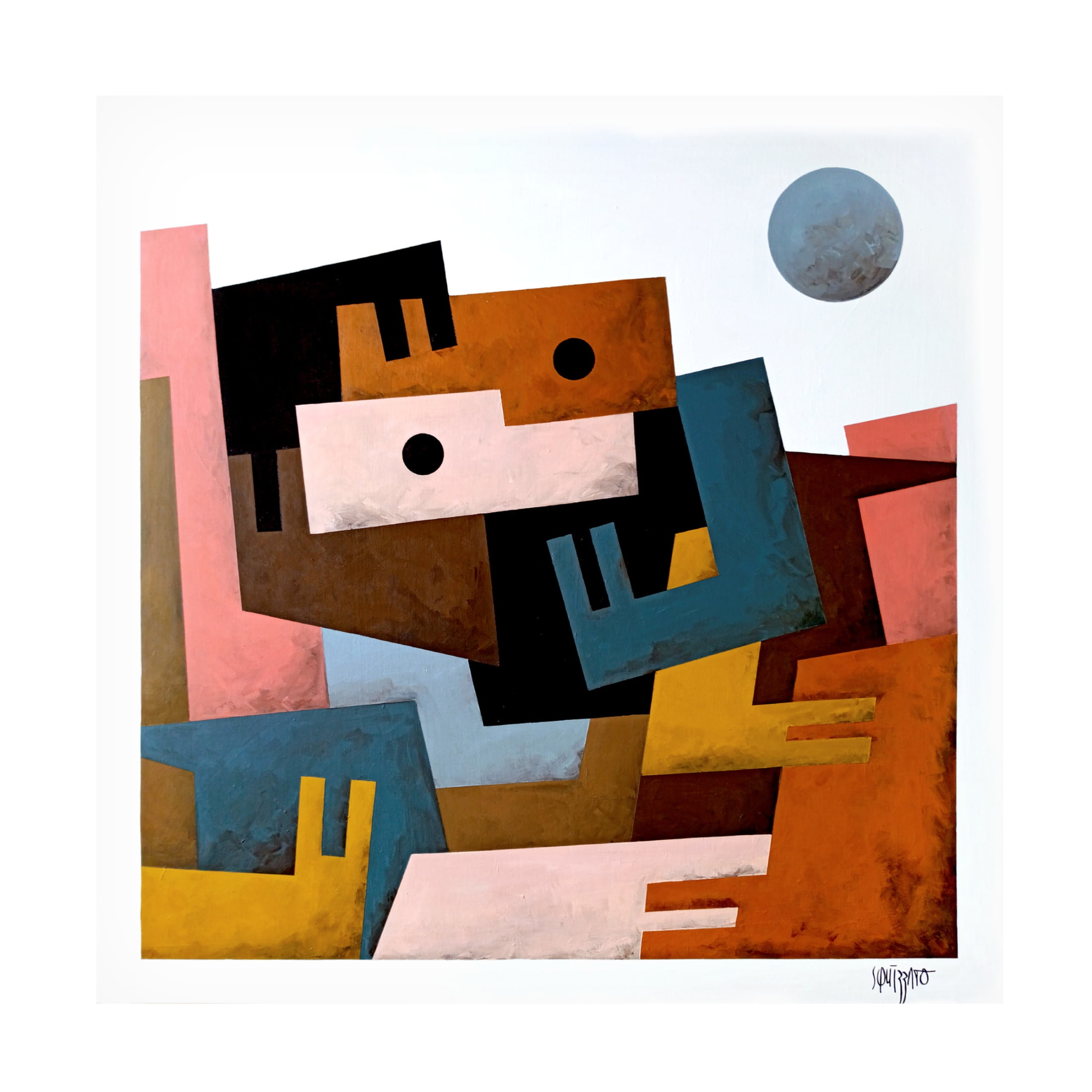 Canvas Wall Art - Antony Squizzato 'Alone Together' Wall Art for Living Room, Bedroom, or Office Décor by Trademark Fine Art - 18 x 18 Inches