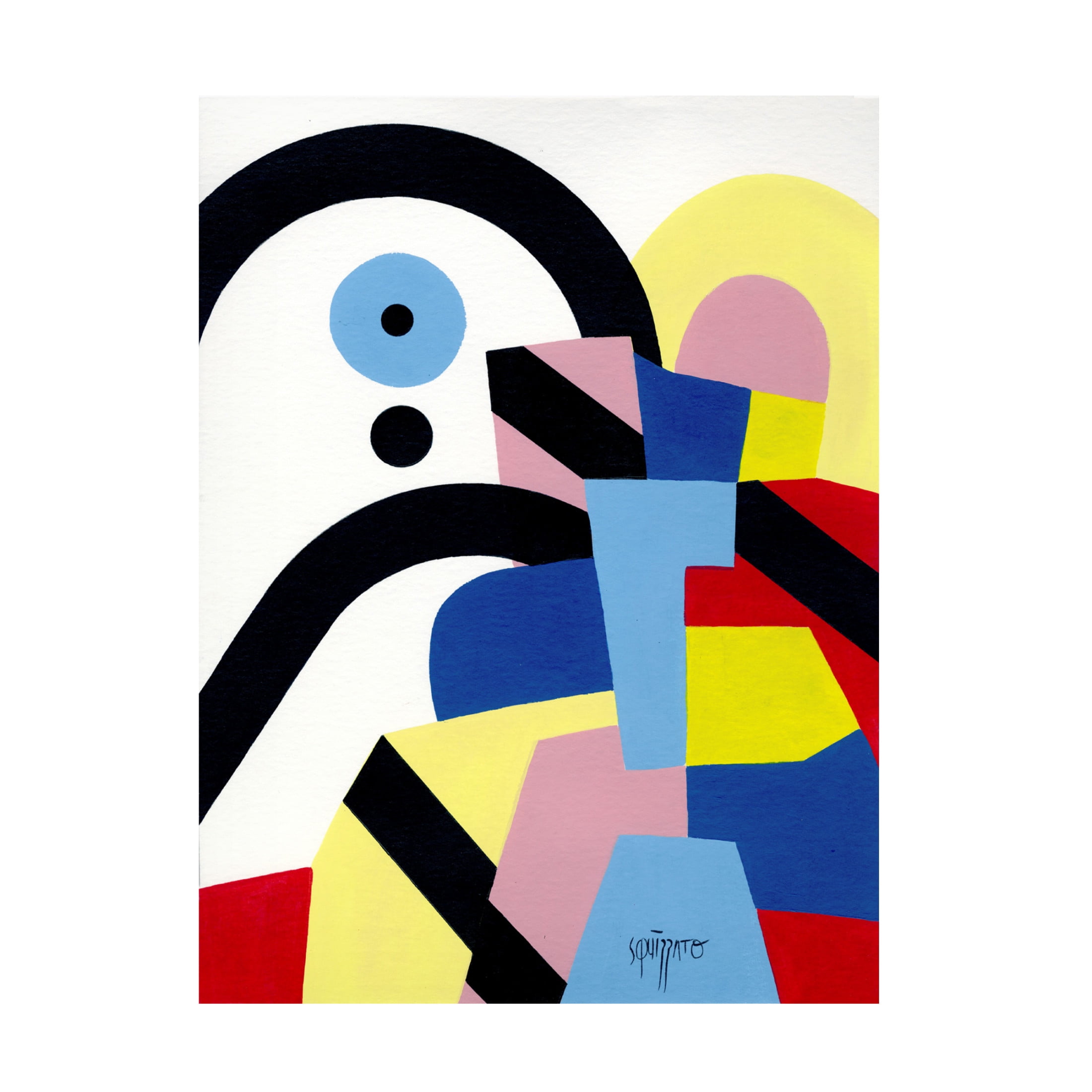 Canvas Wall Art - Antony Squizzato 'Black Rainbow Joe' Wall Art for Living Room, Bedroom, or Office Décor by Trademark Fine Art - 35 x 47 Inches