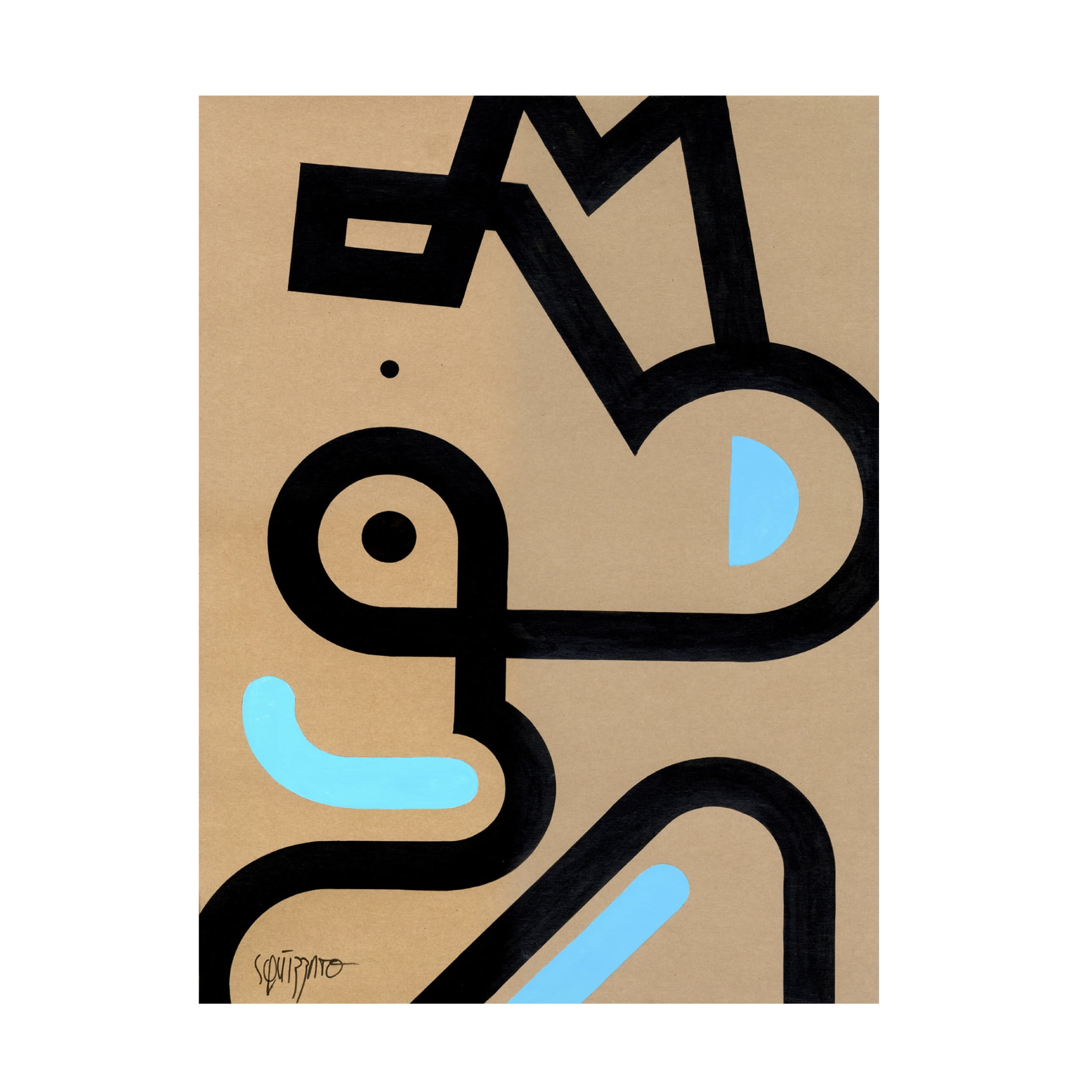 Canvas Wall Art - Antony Squizzato 'Borderface 2' Wall Art for Living Room, Bedroom, or Office Décor by Trademark Fine Art - 35 x 47 Inches